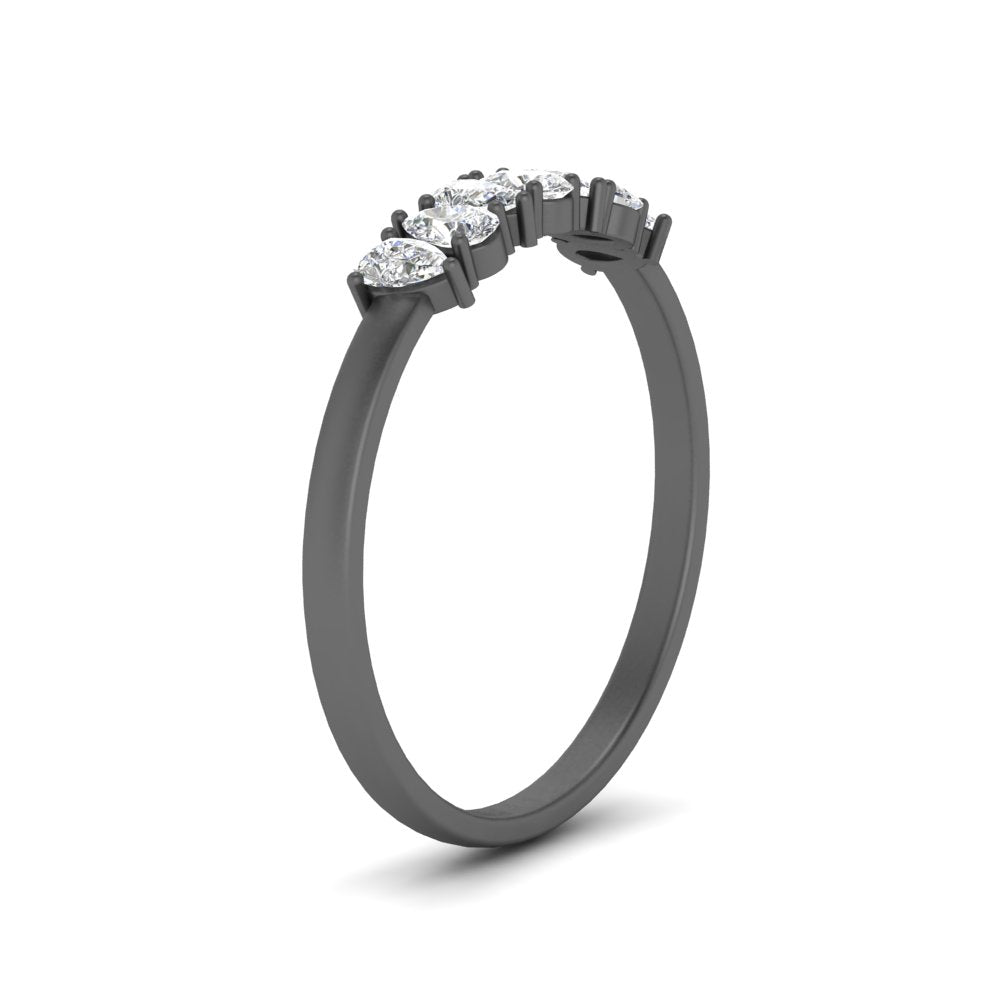 0.35 Carat 7 Stone Wedding Band Diamond Teardrop