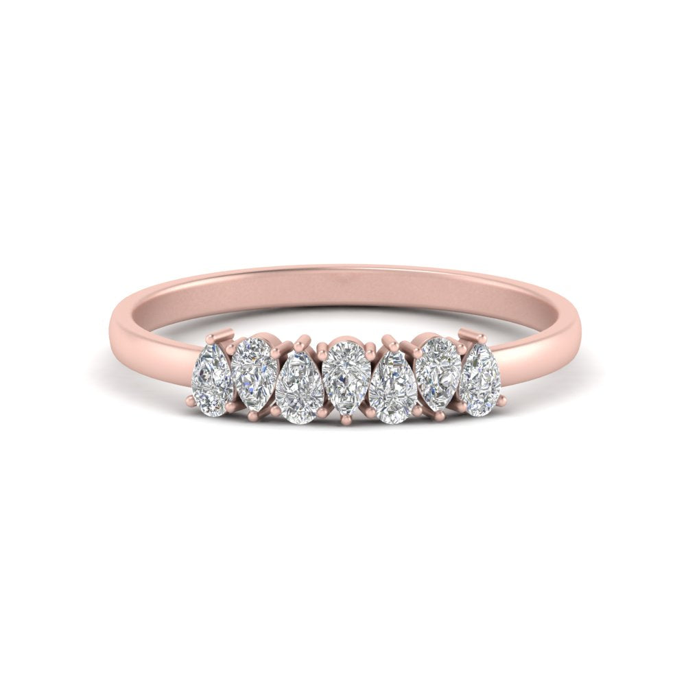 0.35 Carat 7 Stone Wedding Band Diamond Teardrop