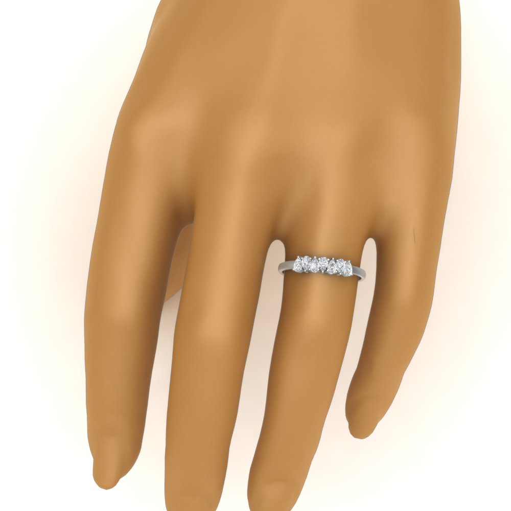 0.35 Carat 7 Stone Wedding Band Diamond Teardrop