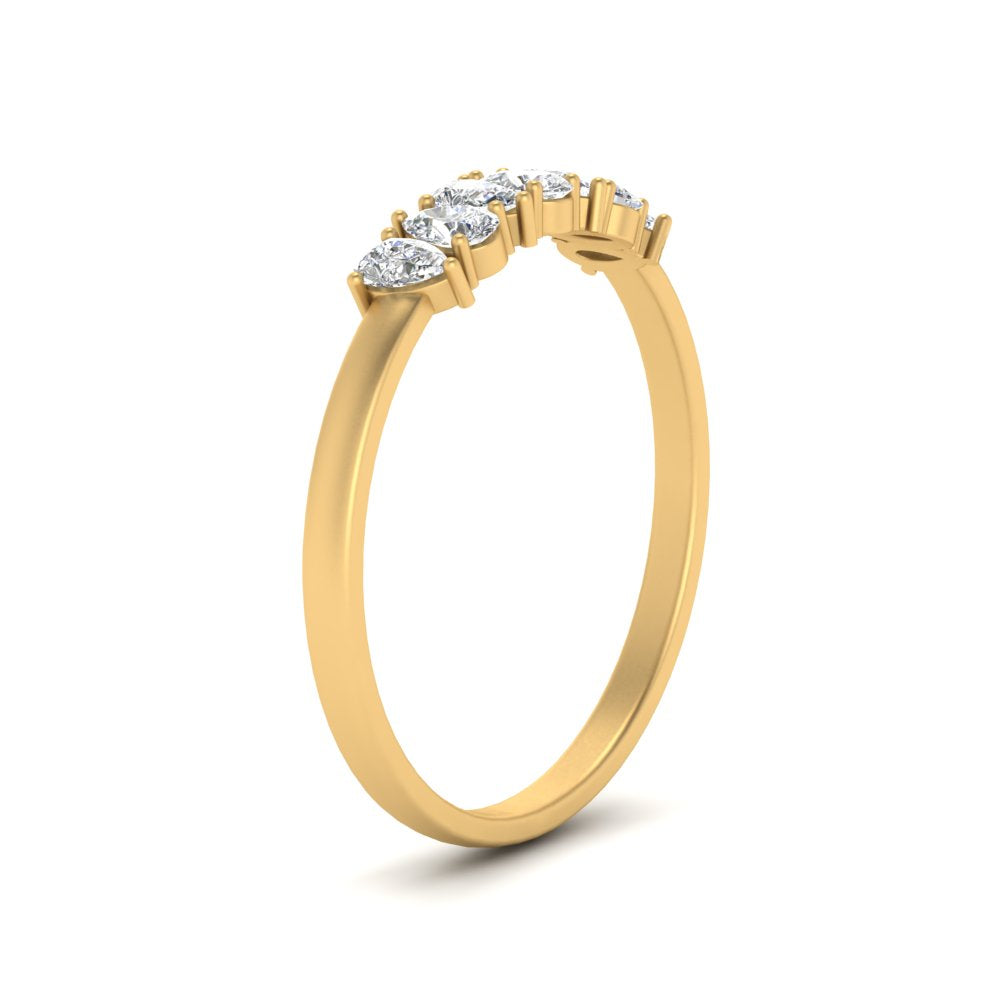 0.35 Carat 7 Stone Wedding Band Diamond Teardrop