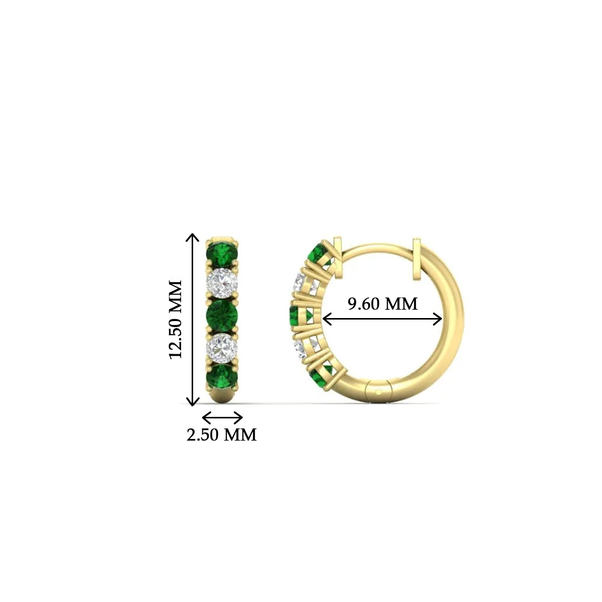 Stunning 5 Stone Huggie Hoops