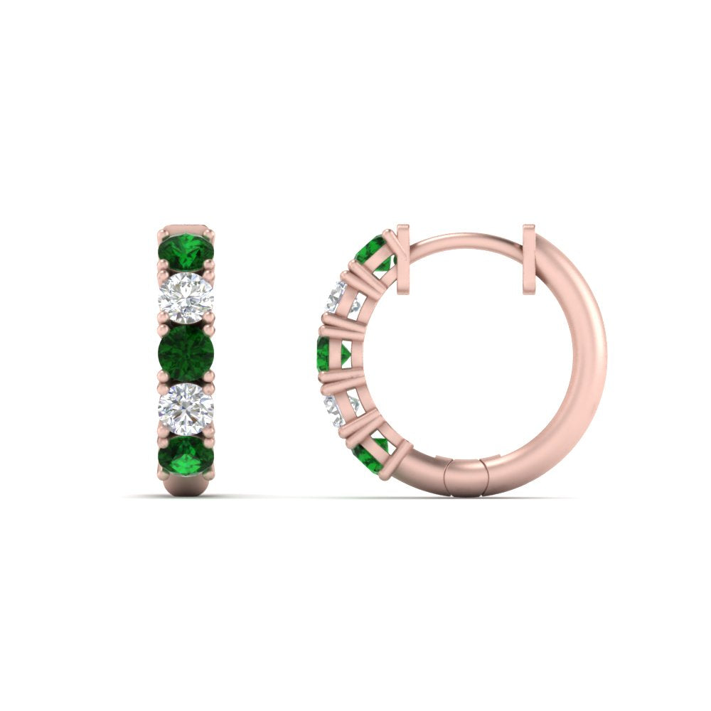 Sparkle 5 Stone Hoop Earrings