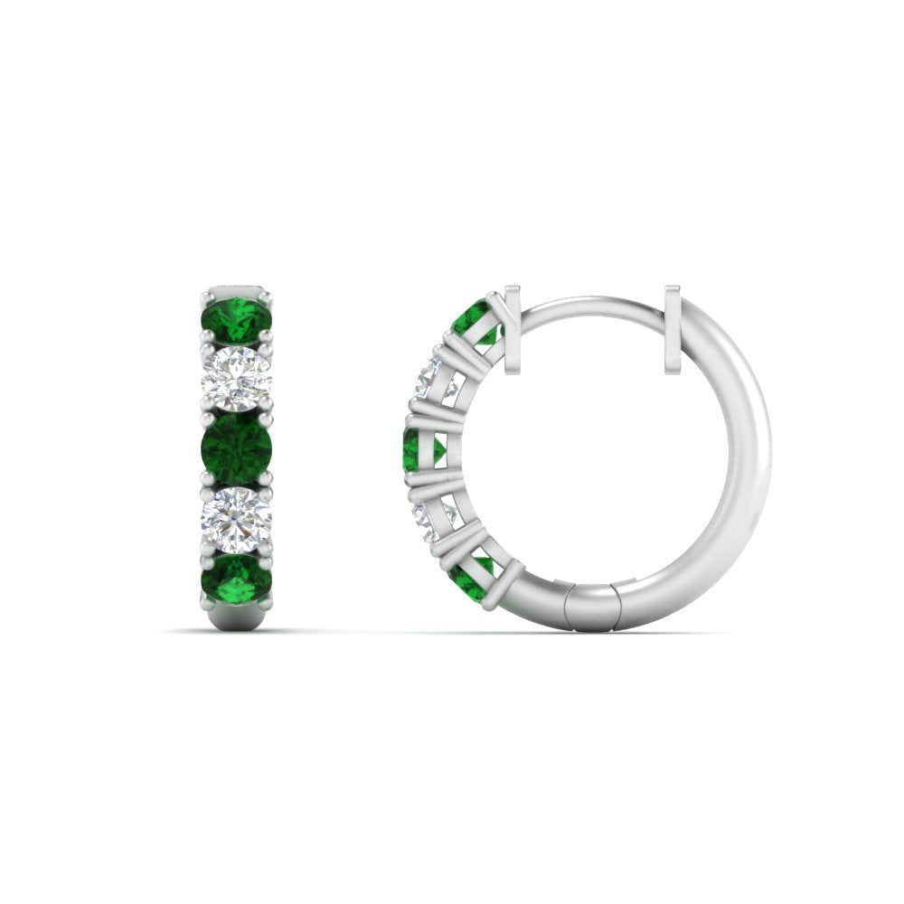 Sparkle 5 Stone Hoop Earrings