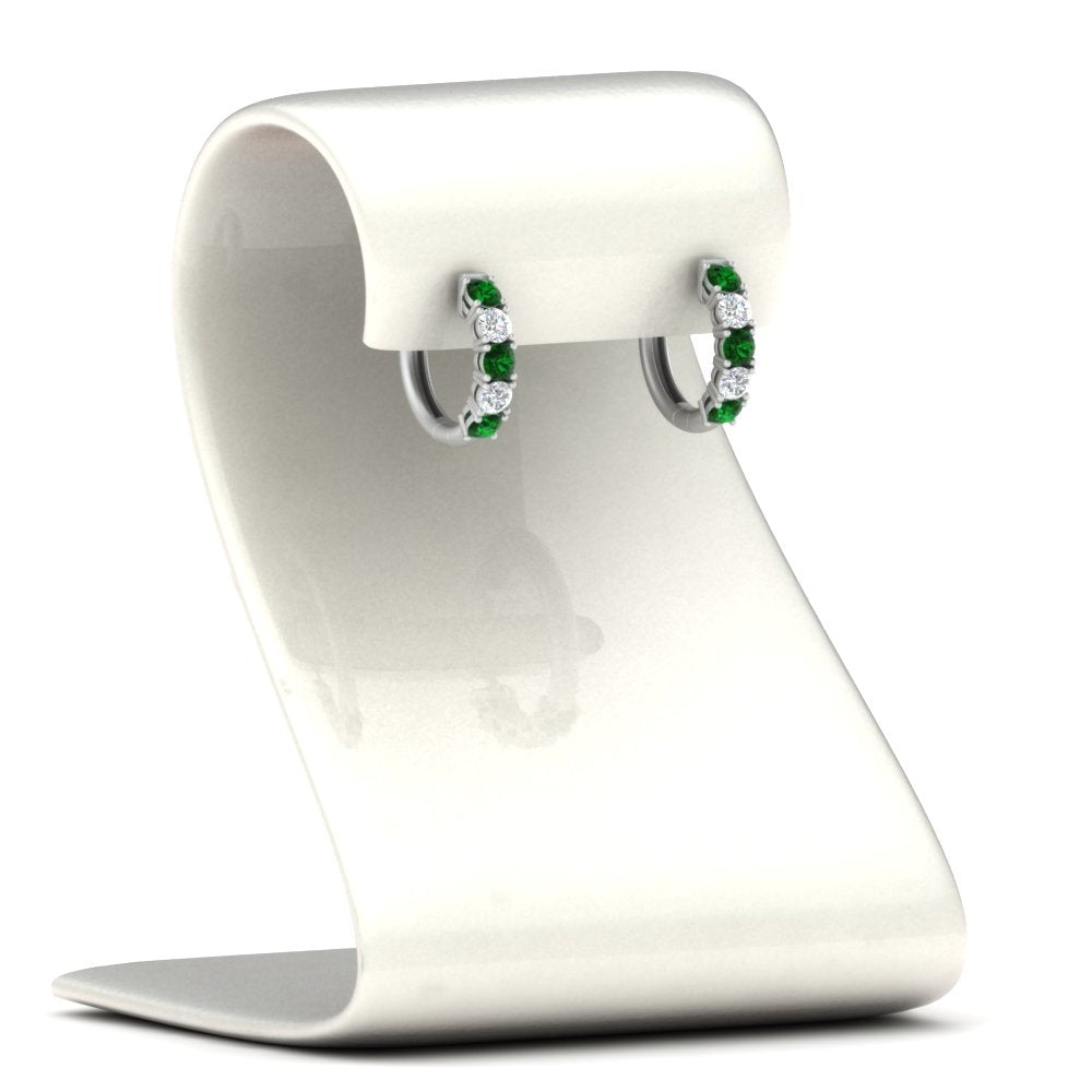 Sparkle 5 Stone Hoop Earrings
