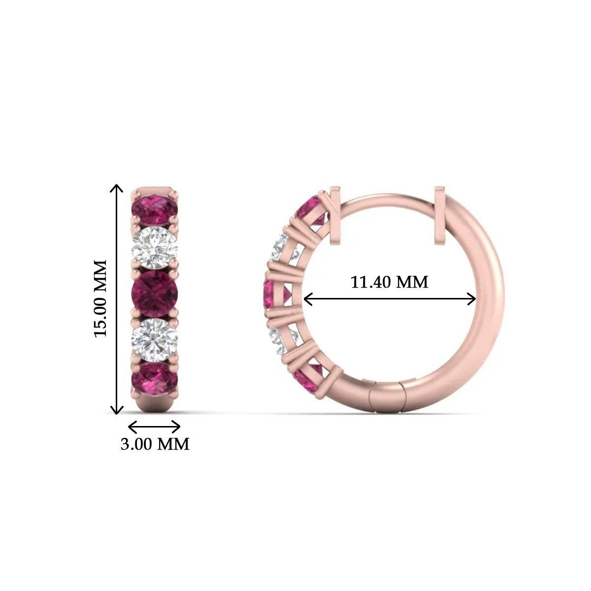 Sparkle 5 Stone Hoop Earrings