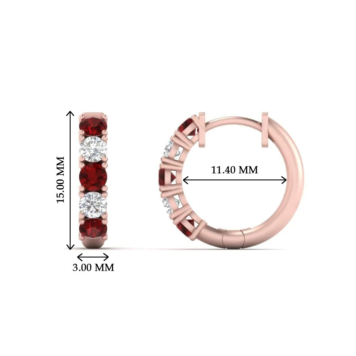 Sparkle 5 Stone Hoop Earrings