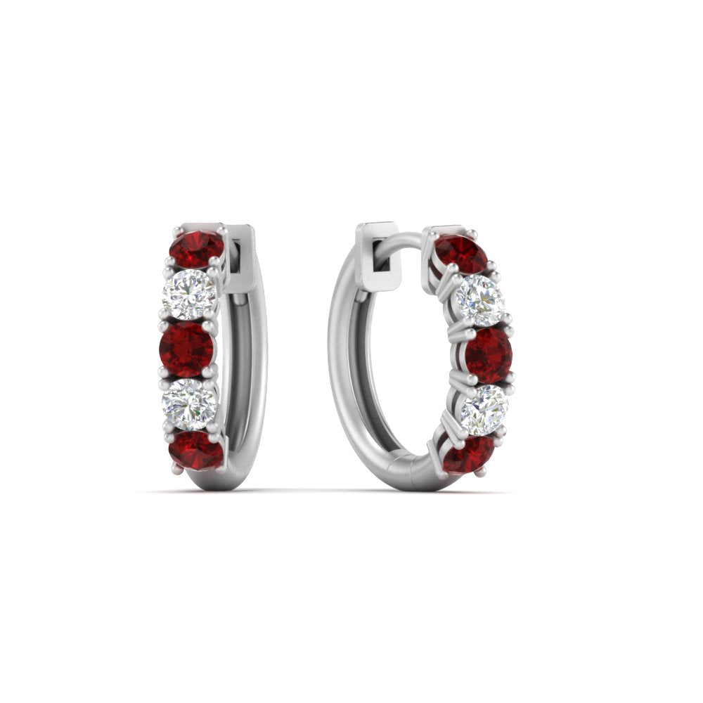 Sparkle 5 Stone Hoop Earrings