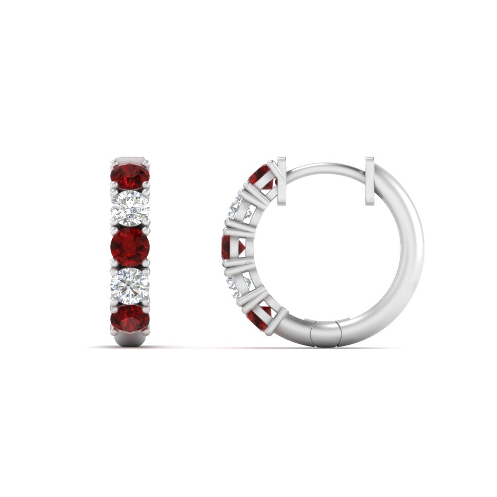 Sparkle 5 Stone Hoop Earrings