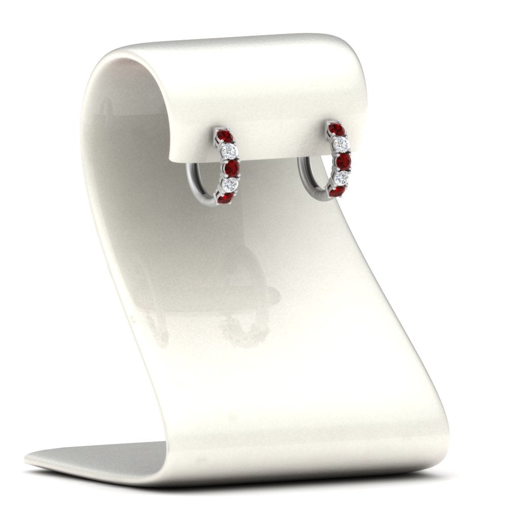 Sparkle 5 Stone Hoop Earrings