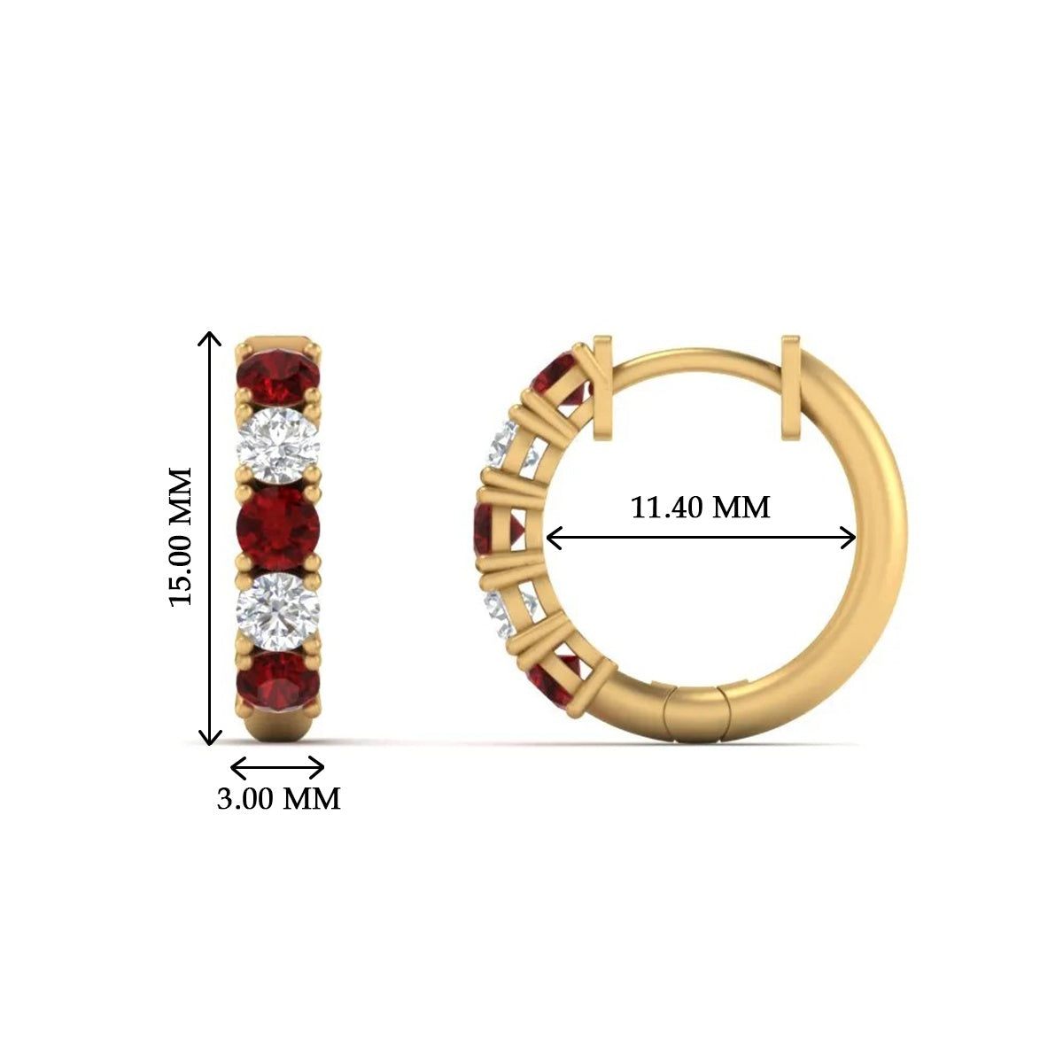 Sparkle 5 Stone Hoop Earrings