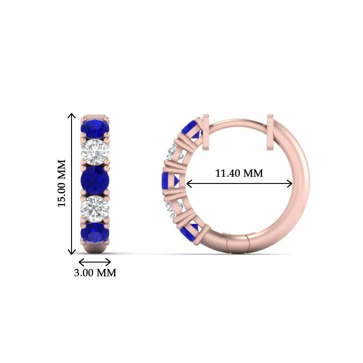 Sparkle 5 Stone Hoop Earrings
