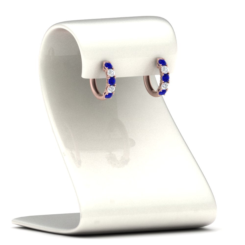 Sparkle 5 Stone Hoop Earrings