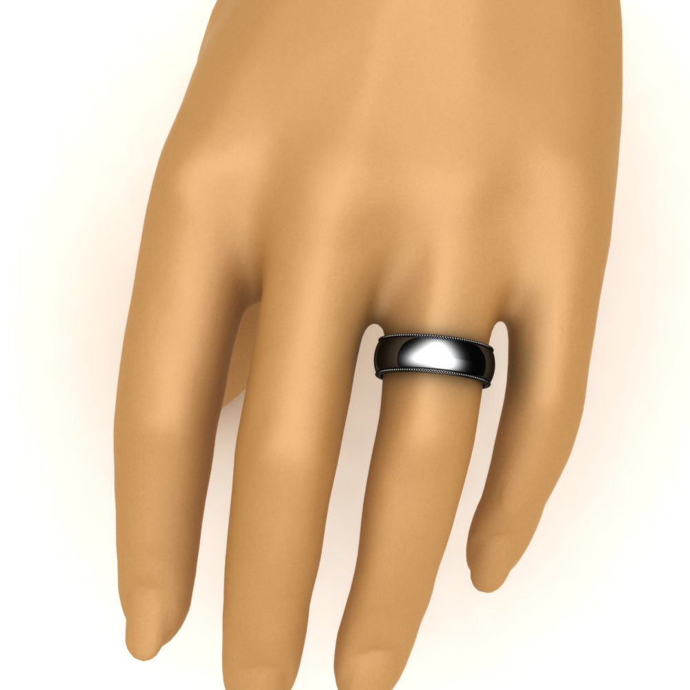 4 mm Comfort Fit Wedding Band Milgrain Edge