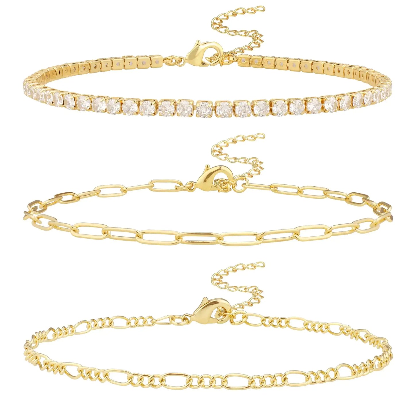 14K Gold/Sterling Silver Plated Cuban Link Anklet for Women – Waterproof, Plus Size, 9-12 Inch