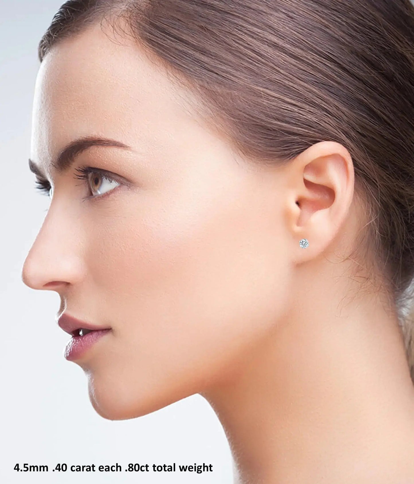 14K Solid Gold Post & Silver Simulated Diamond Stud Earrings
