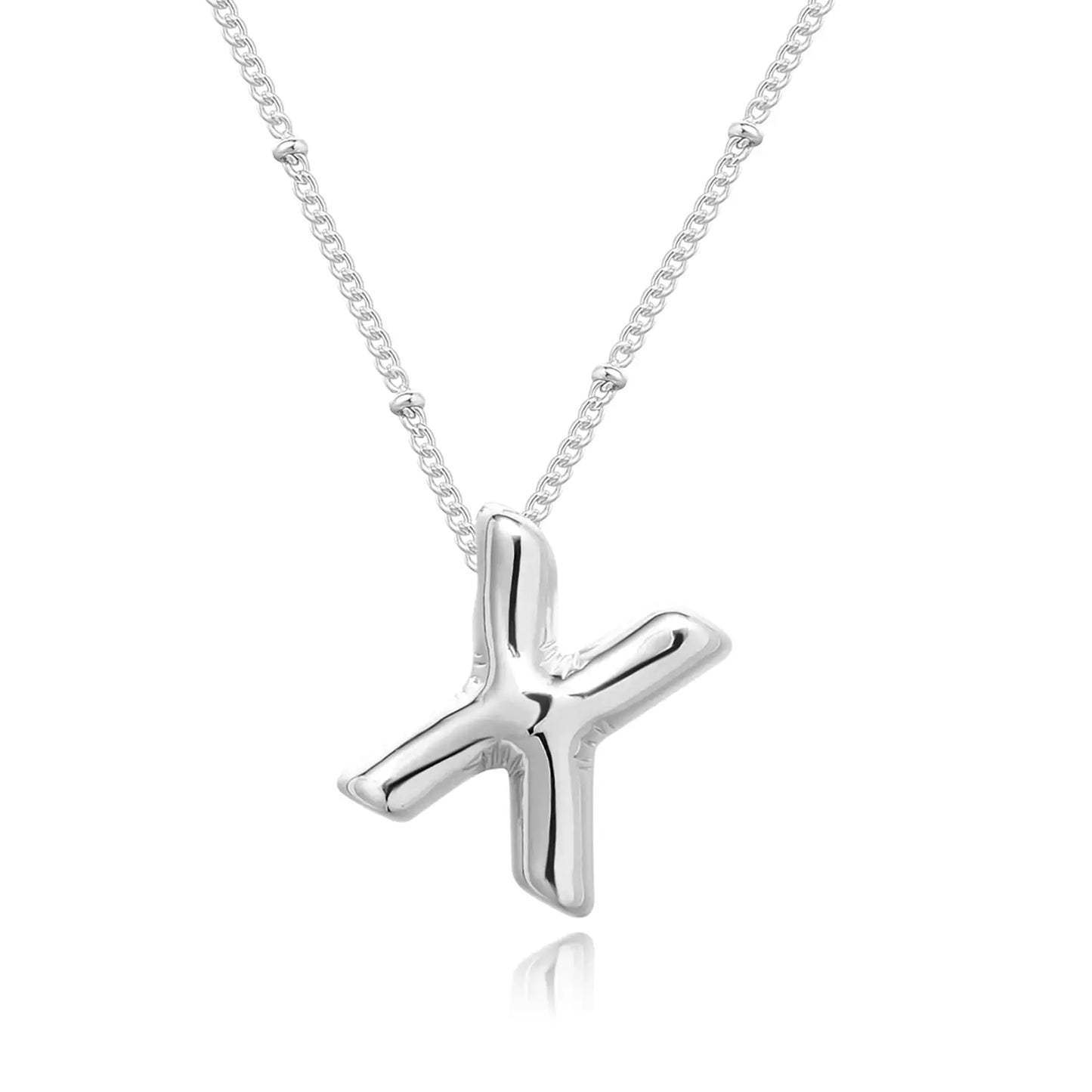 14k Gold Plated Bubble Letter Necklace – Trendy Custom Initial Pendant