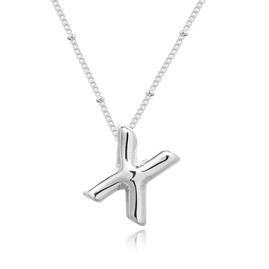 14k Gold Plated Bubble Letter Necklace – Trendy Custom Initial Pendant