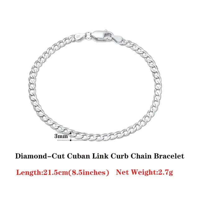 18 Italian Cuban Chain Bracelet for Women Men