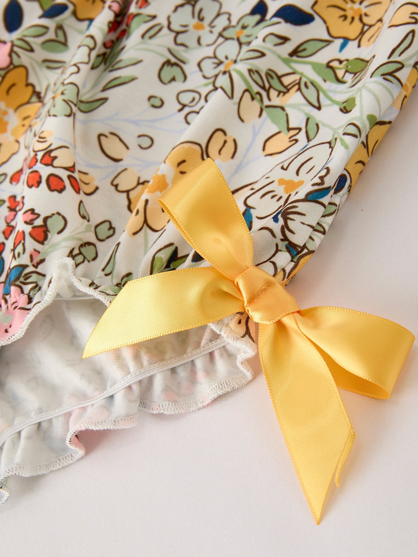 Fall Embroidery Smocking Bow Floral Leaf Baby Girls Romper