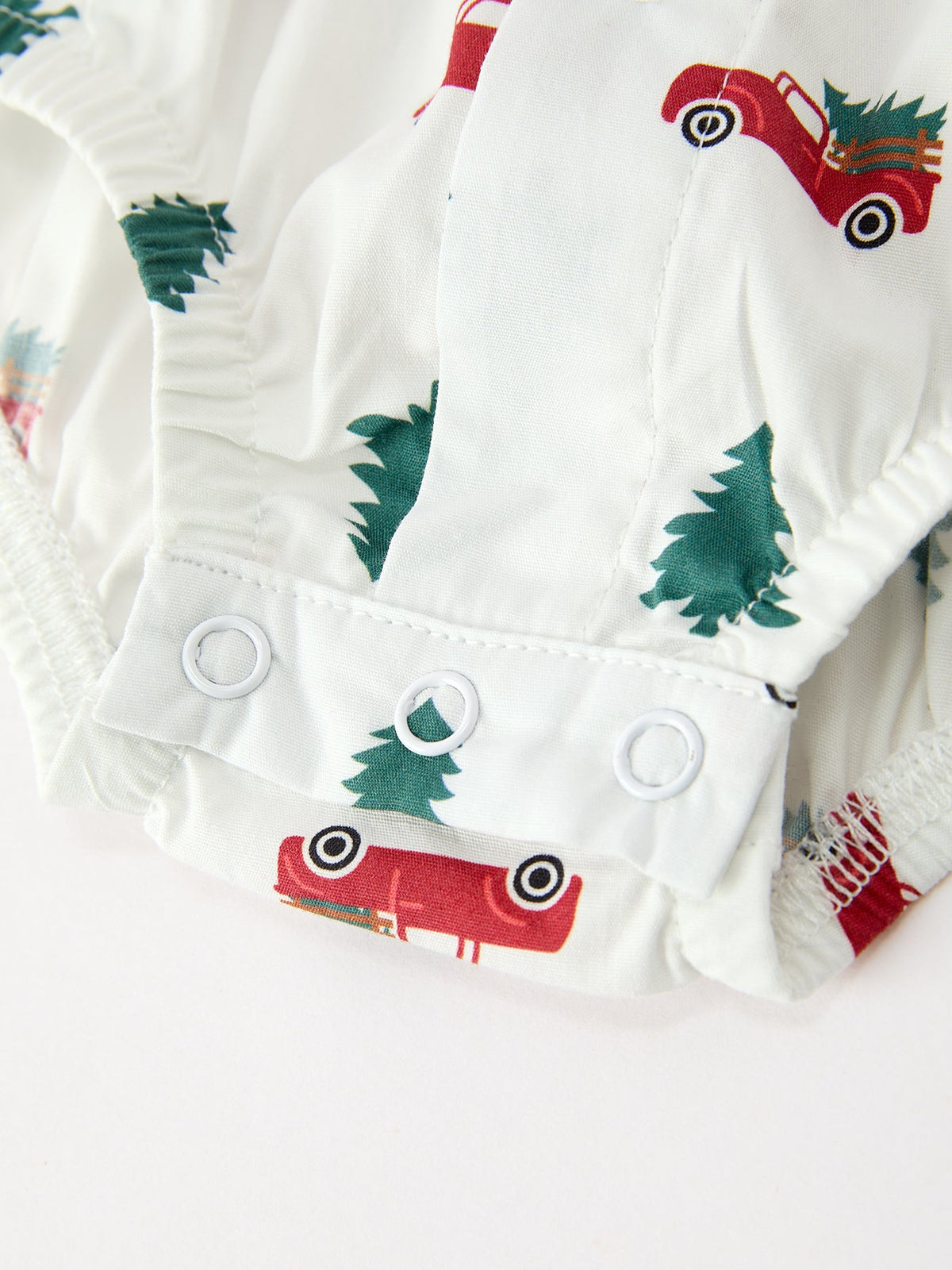Christmas Baby Boys Christmas Tree Truck Print Long Sleeve Shirt Romper