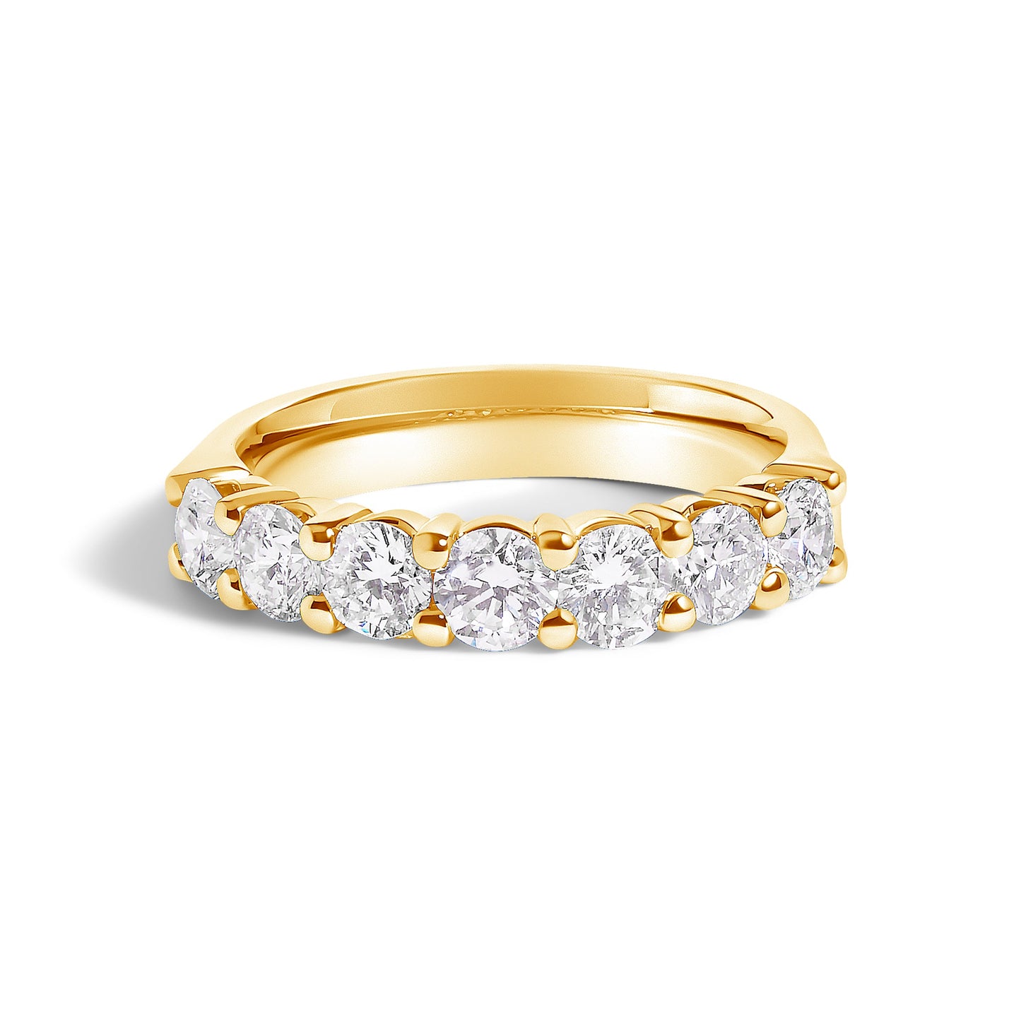 14K White Gold 1 1/2 Cttw Diamond 7 Stone Band Ring