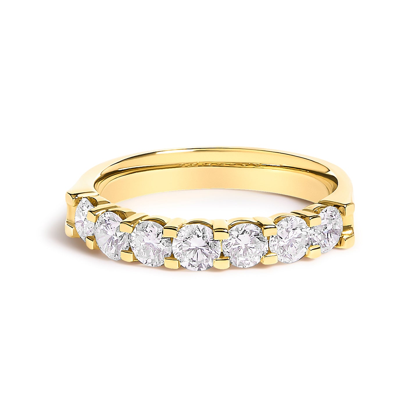 14K White Gold 1.0 Cttw Diamond 7 Stone Band Ring