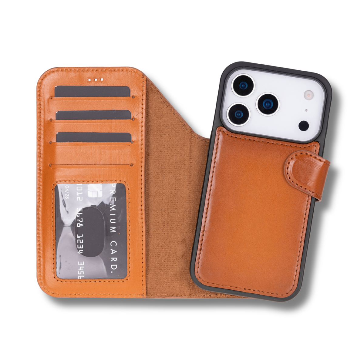 Leather iPhone 18 Pro Max Wallet Case – Rustic Brown - Austin