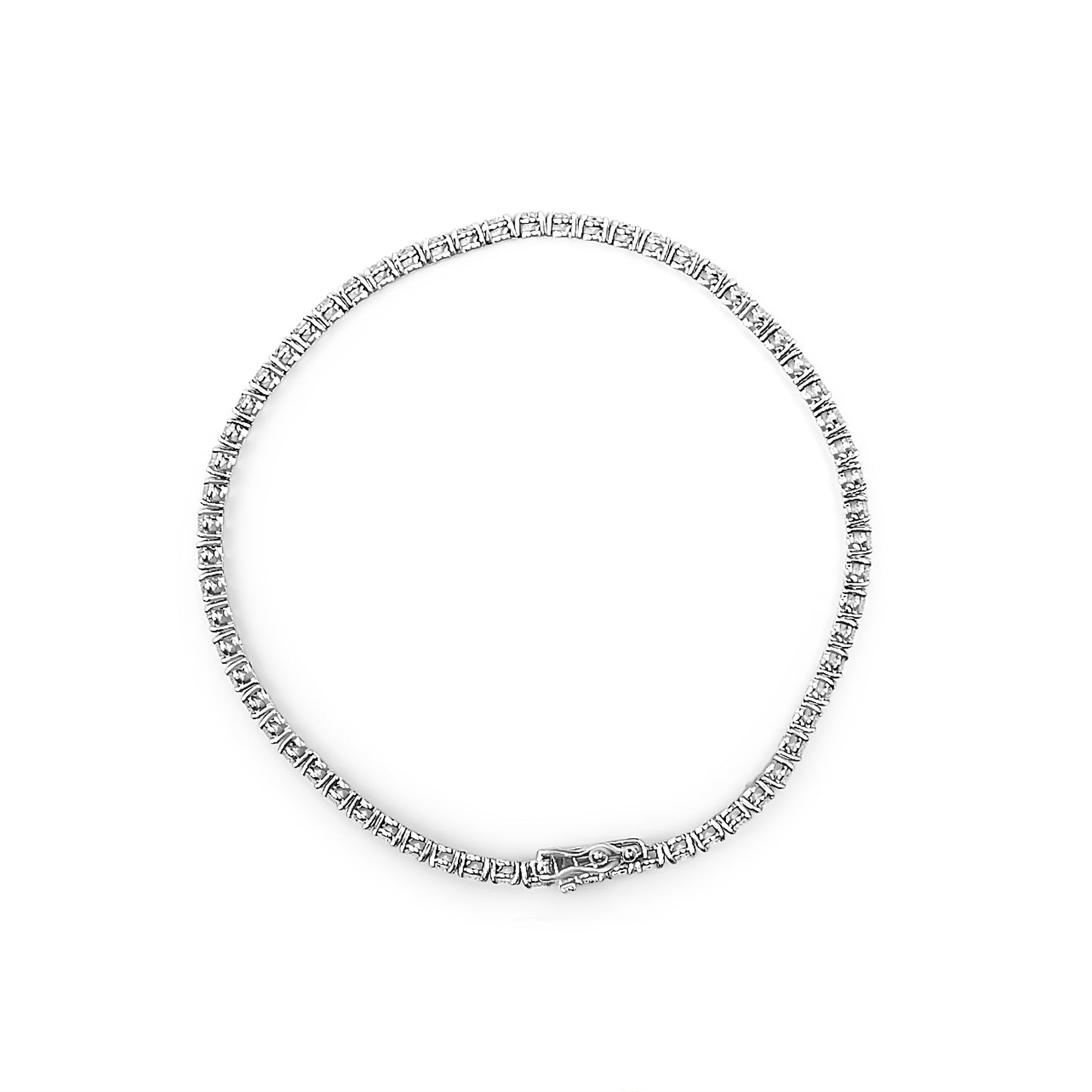 14K White Gold 3.00 Ctw Diamond Classic Standard 4 Prong Set Tennis Bracelet
