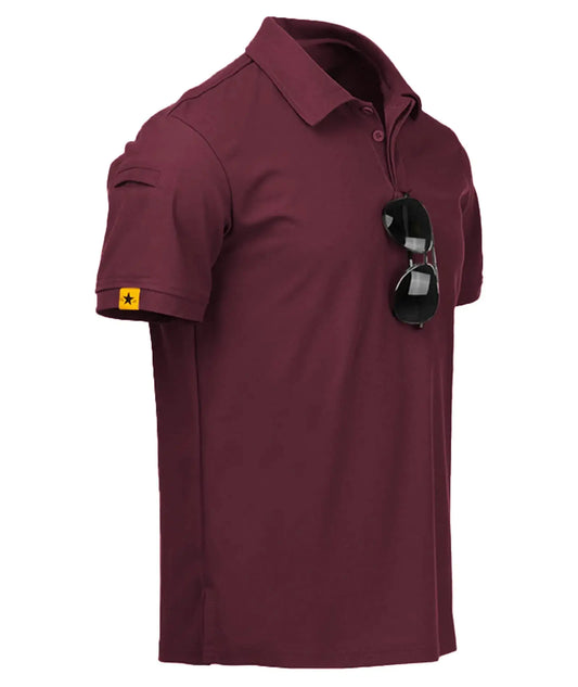 V VALANCH Mens Polo Shirts Short Sleeve Moisture Wicking Golf Polo Athletic Collared Shirt Tennis T-Shirt Tops 5X-Large A-wine Red