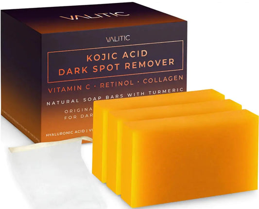 Valitic Unisex Kojic Acid Dark Spot Remover Bar with Vitamin C, Retinol, Collagen