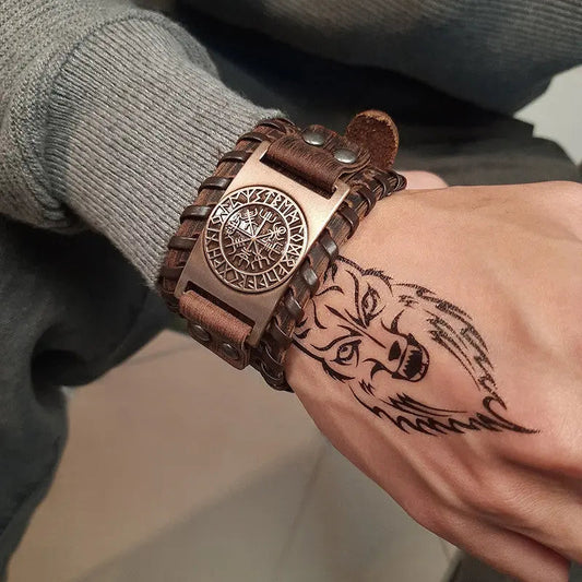 Vintage Compass Design Nordic Bracelet
