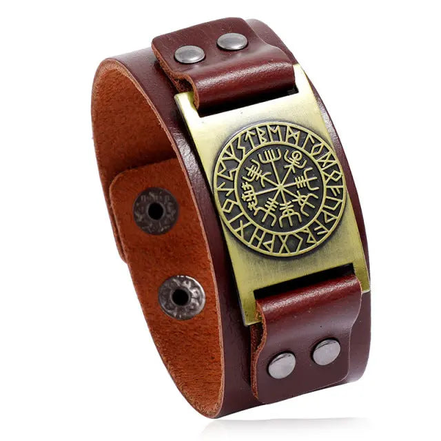 Vintage Compass Design Nordic Bracelet