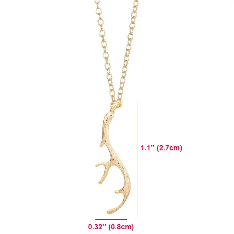 Vintage Deer Antler Necklace for Women
