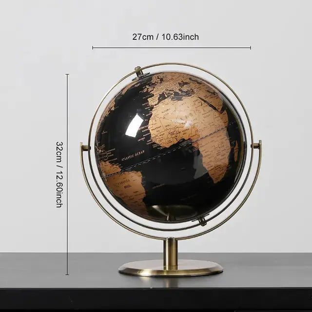 Vintage Map Sphere for Office Elegance