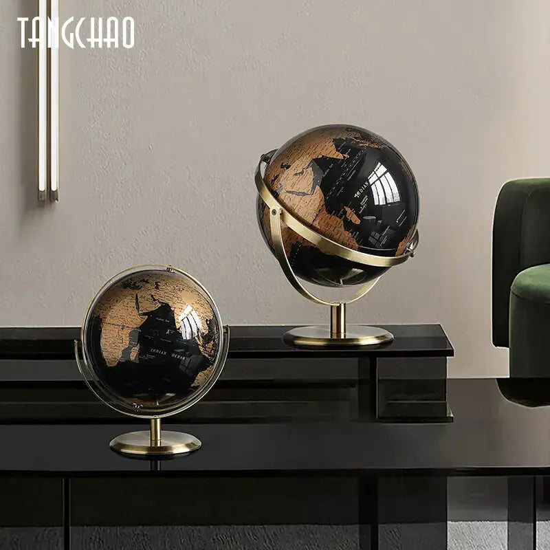 Vintage Map Sphere for Office Elegance