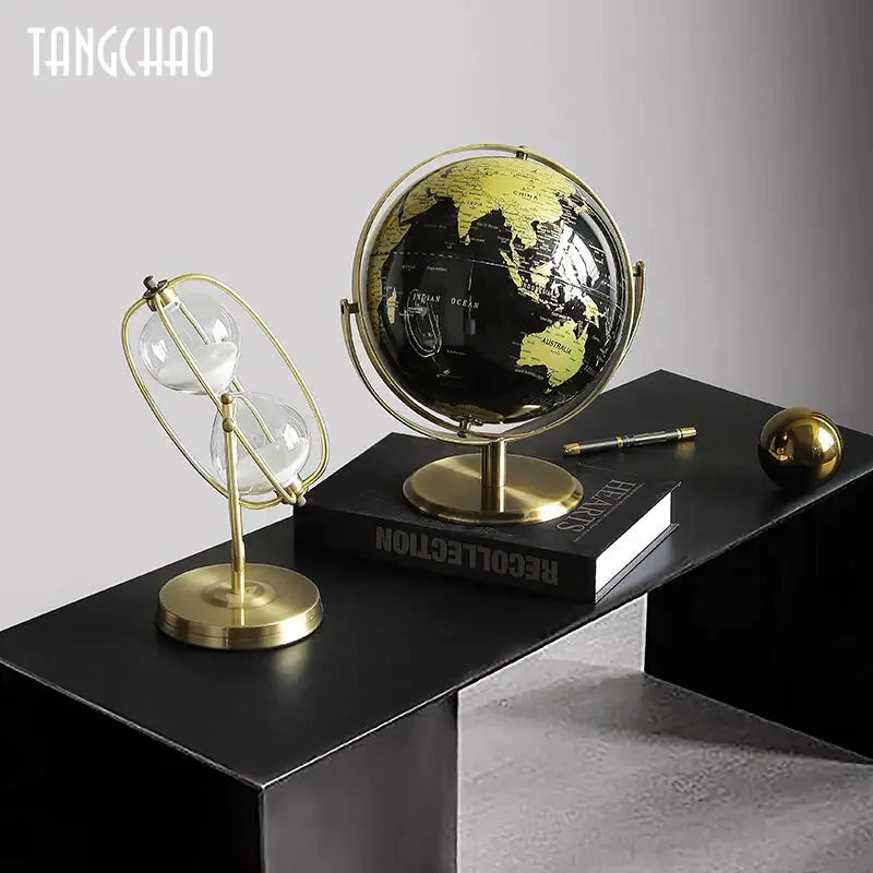 Vintage Map Sphere for Office Elegance