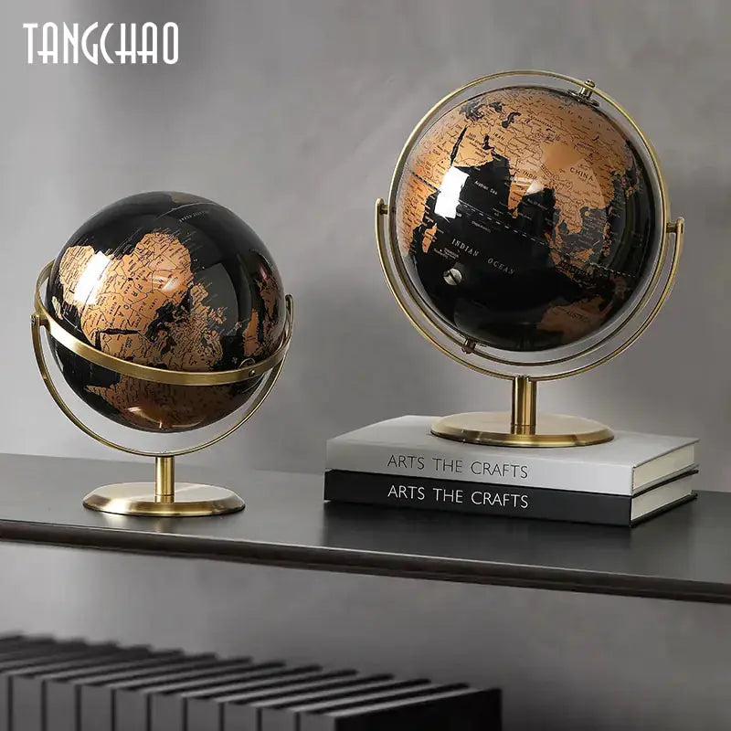 Vintage Map Sphere for Office Elegance