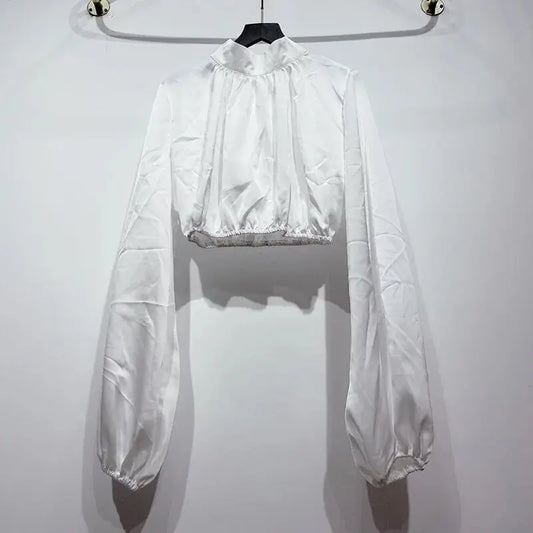 Vintage White Short Tops For Women