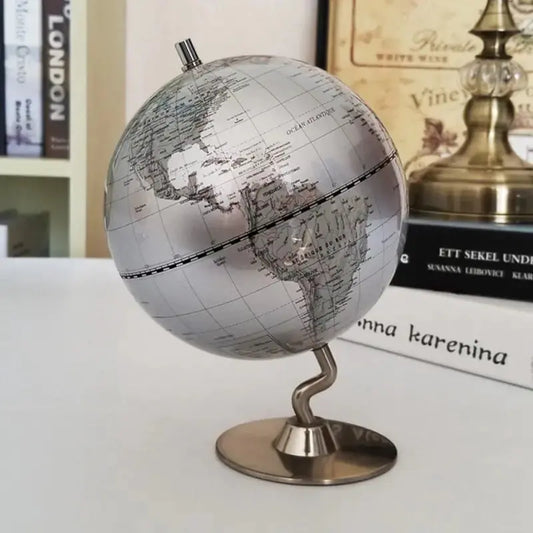 Vintage World Globe – 14cm Decorative Globe with Constellation Design