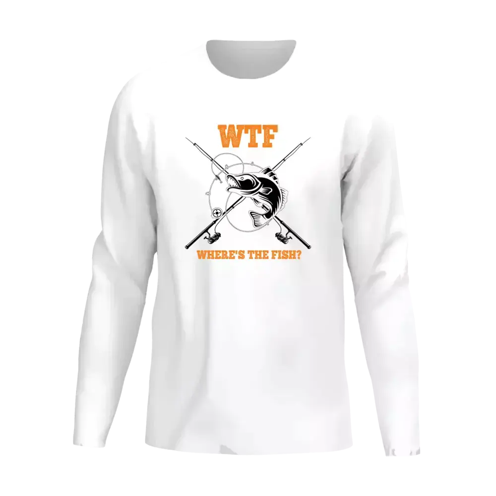 WTF Where's The Fish Men Long Sleeve Shirt