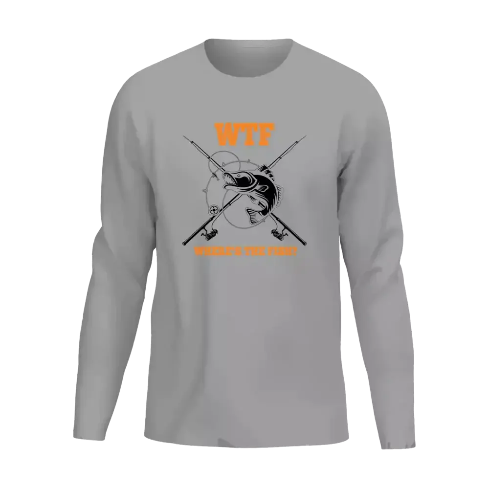 WTF Where's The Fish Men Long Sleeve Shirt