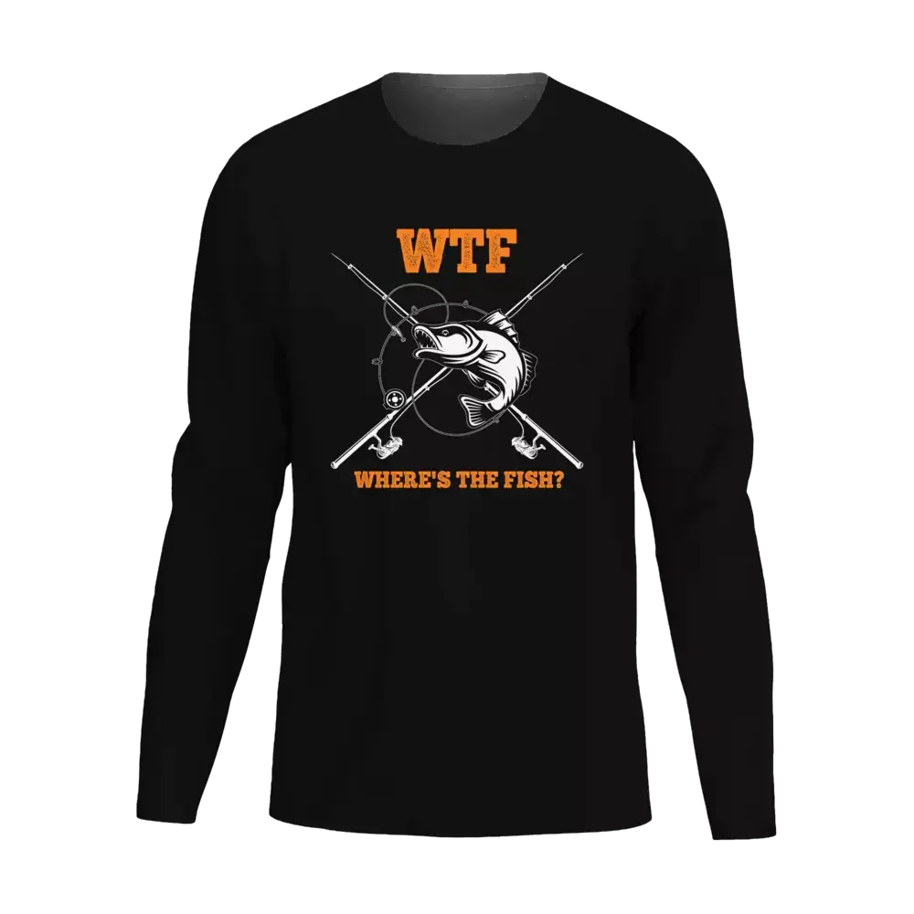 WTF Where's The Fish Men Long Sleeve Shirt