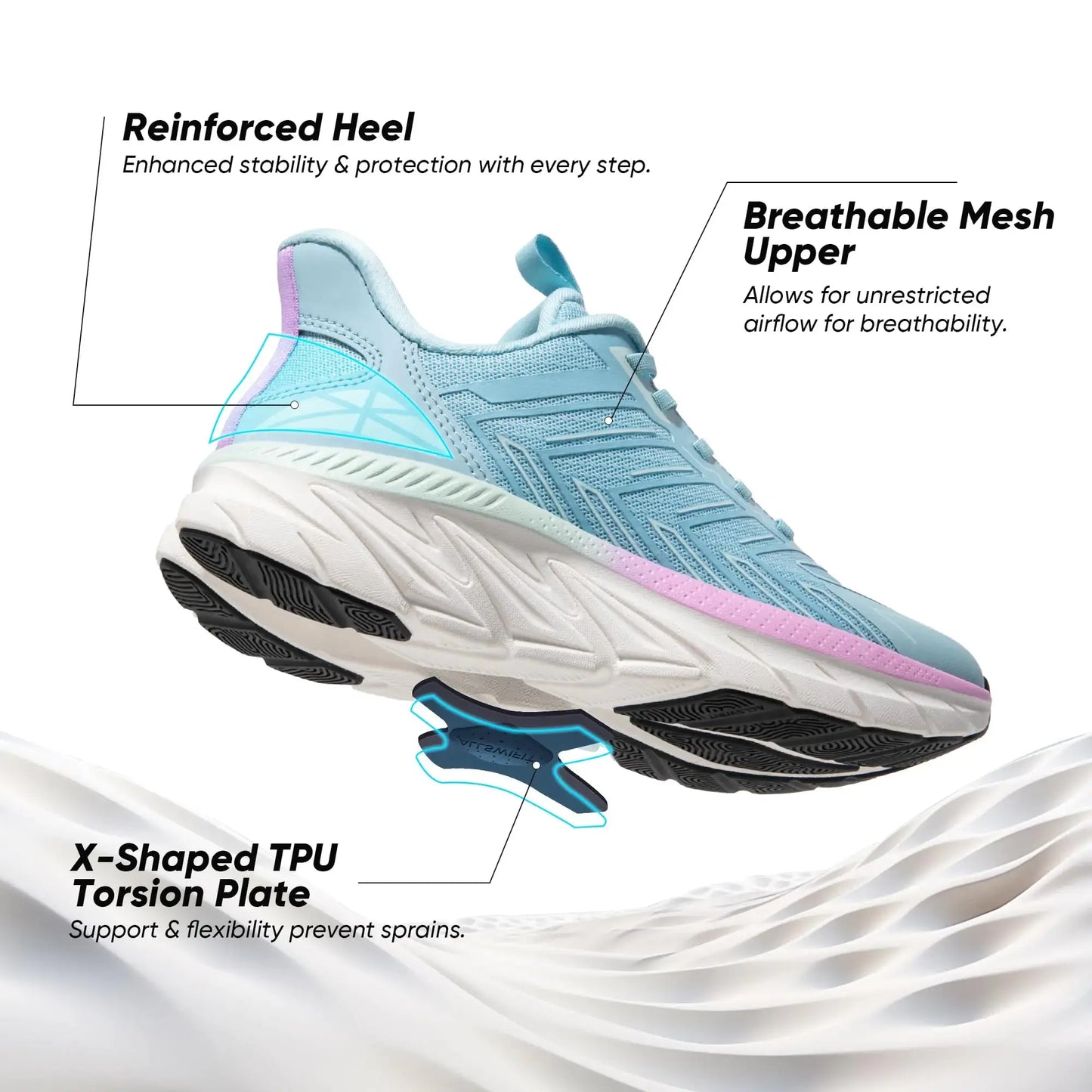 Women's Slip-On Walking Shoes | Running Active Cushion Non-Slip Sneakers | Athletic Gym Workout Cross Training Shoes