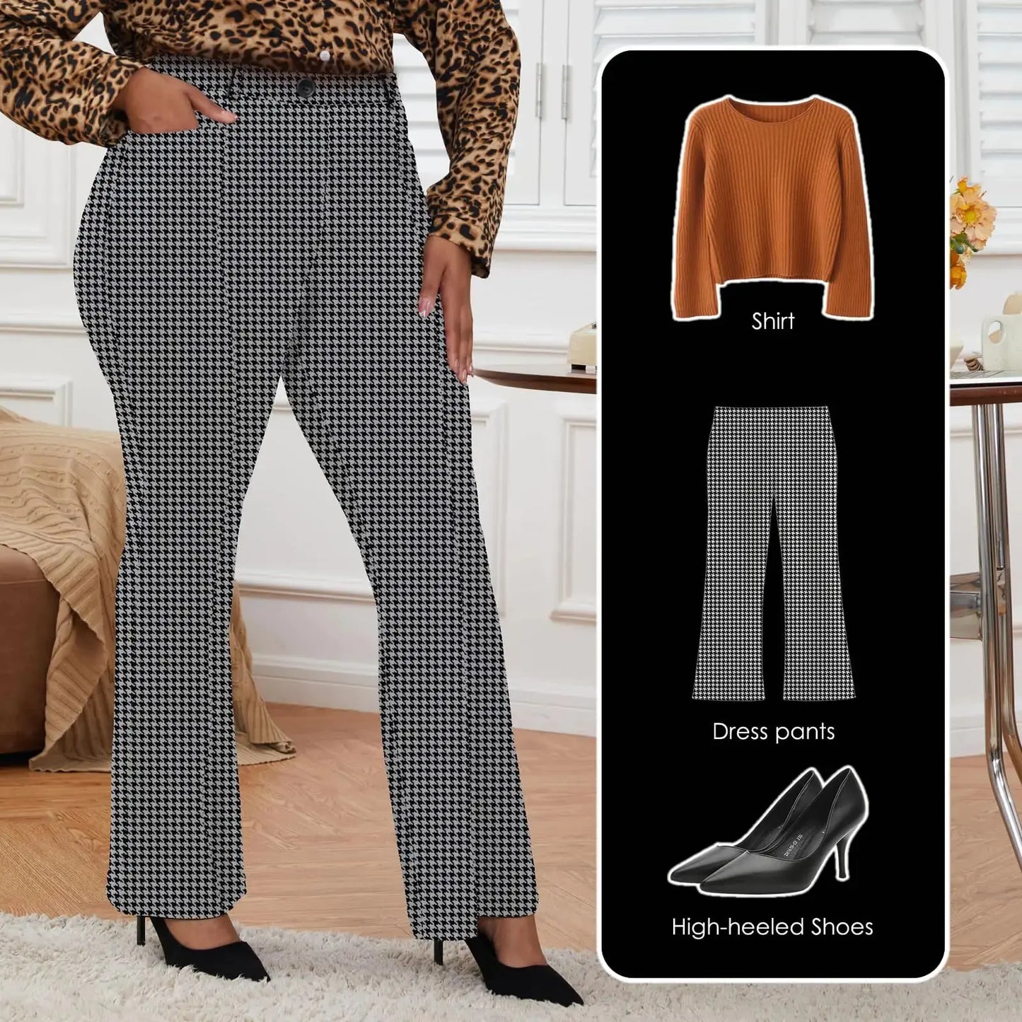 Wrinkle-Free Stretch Dress Plus Size Pants for Women | Pull-on Comfort Office Pant
