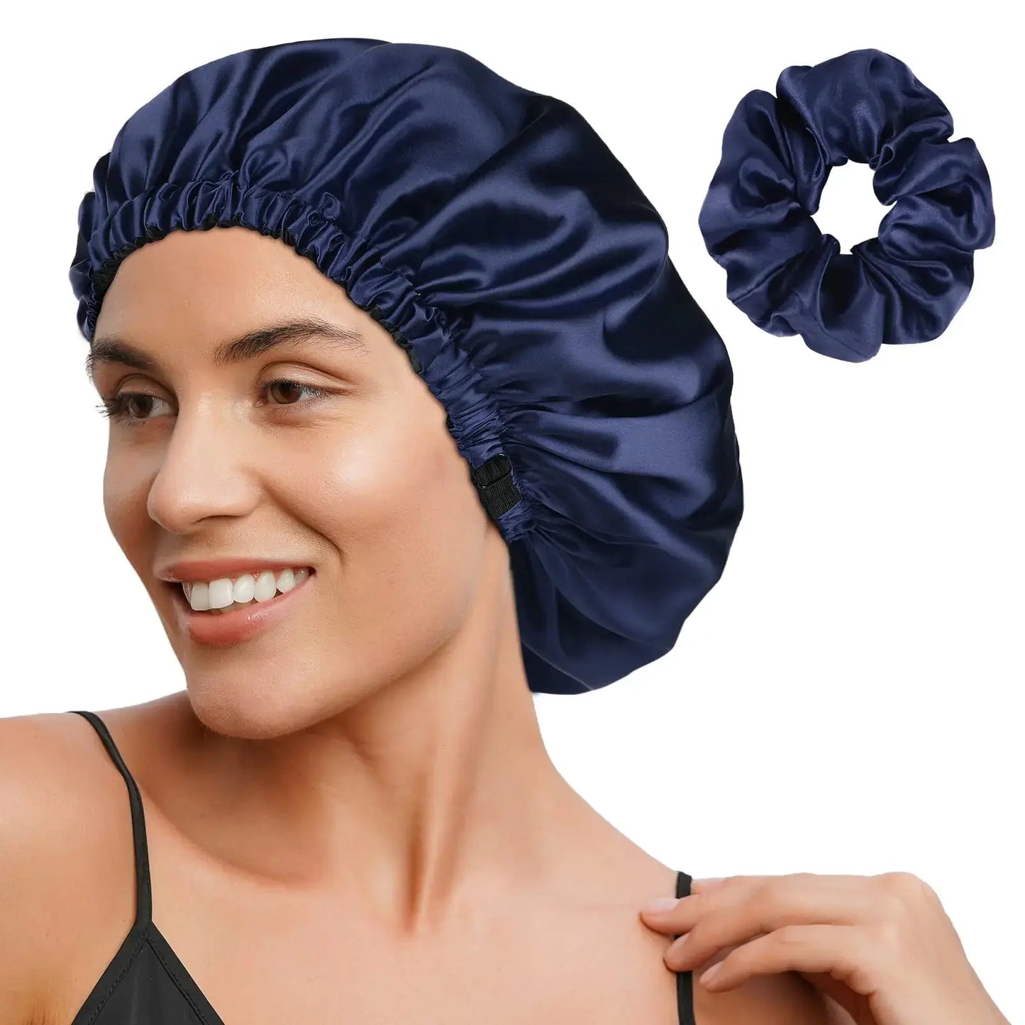 YANIBEST Satin Bonnet Silk Bonnet Adjustable Hair Bonnet for Sleeping Hair Bonnets for Women Curly Natural Hair One Size Brown