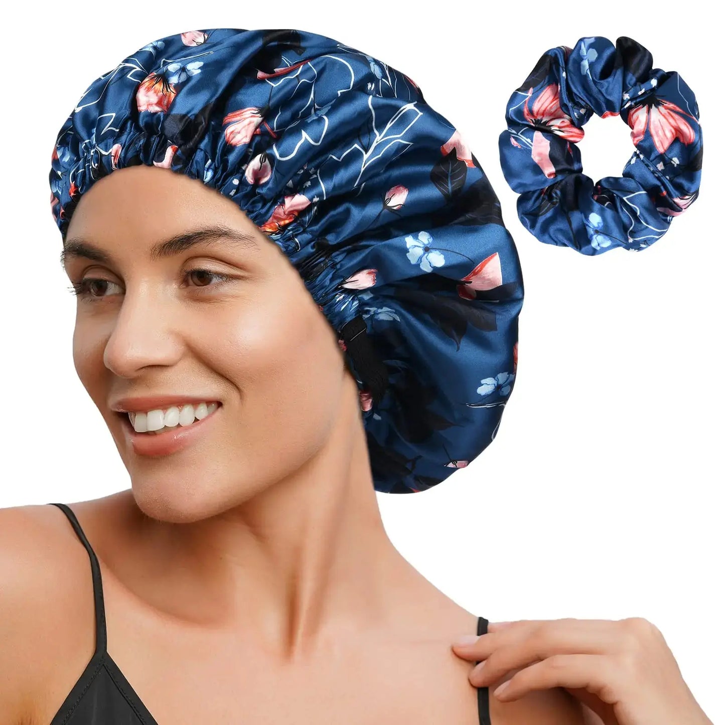 YANIBEST Satin Bonnet Silk Bonnet Adjustable Hair Bonnet for Sleeping Hair Bonnets for Women Curly Natural Hair One Size Brown