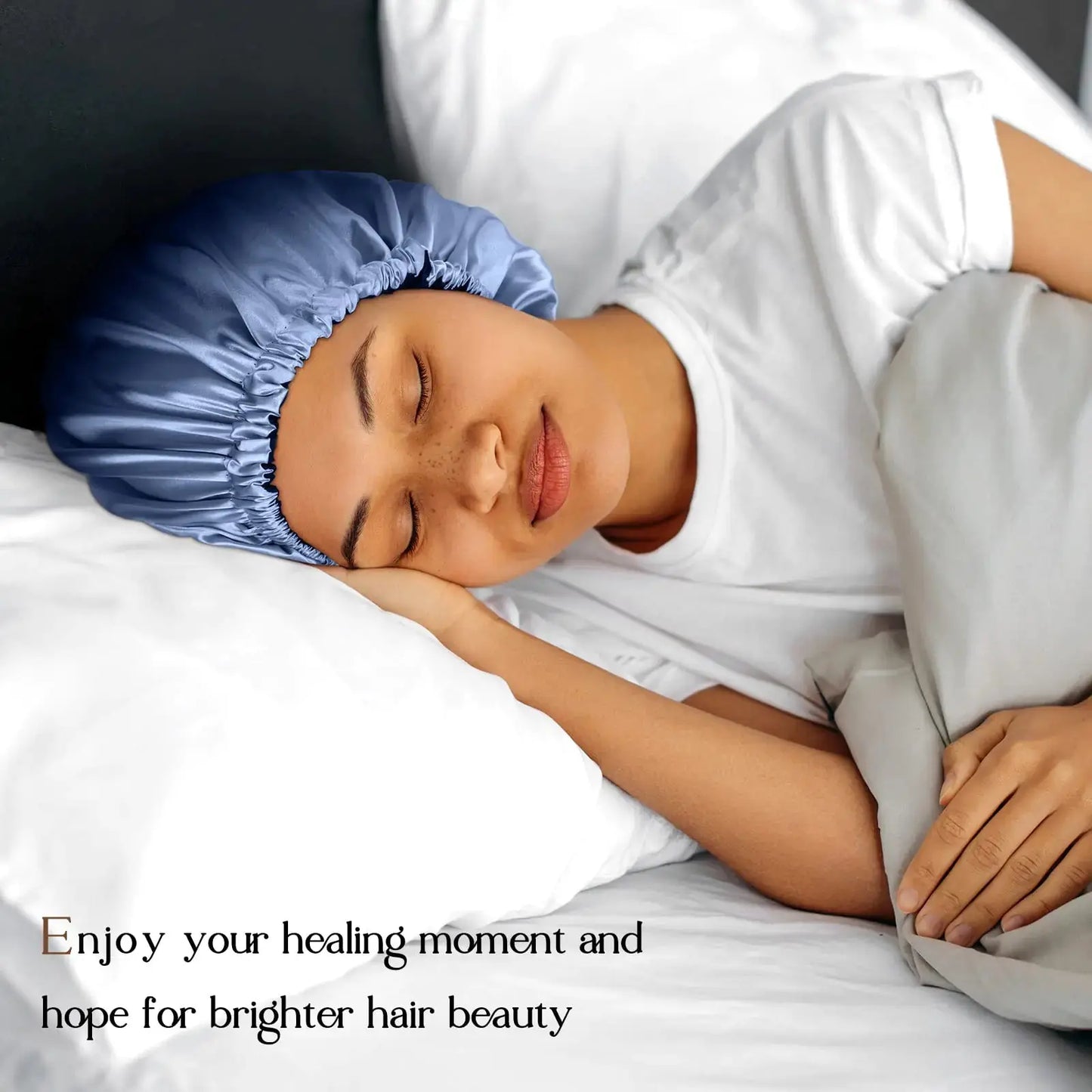 YANIBEST Satin Bonnet Silk Bonnet Adjustable Hair Bonnet for Sleeping Hair Bonnets for Women Curly Natural Hair One Size Brown