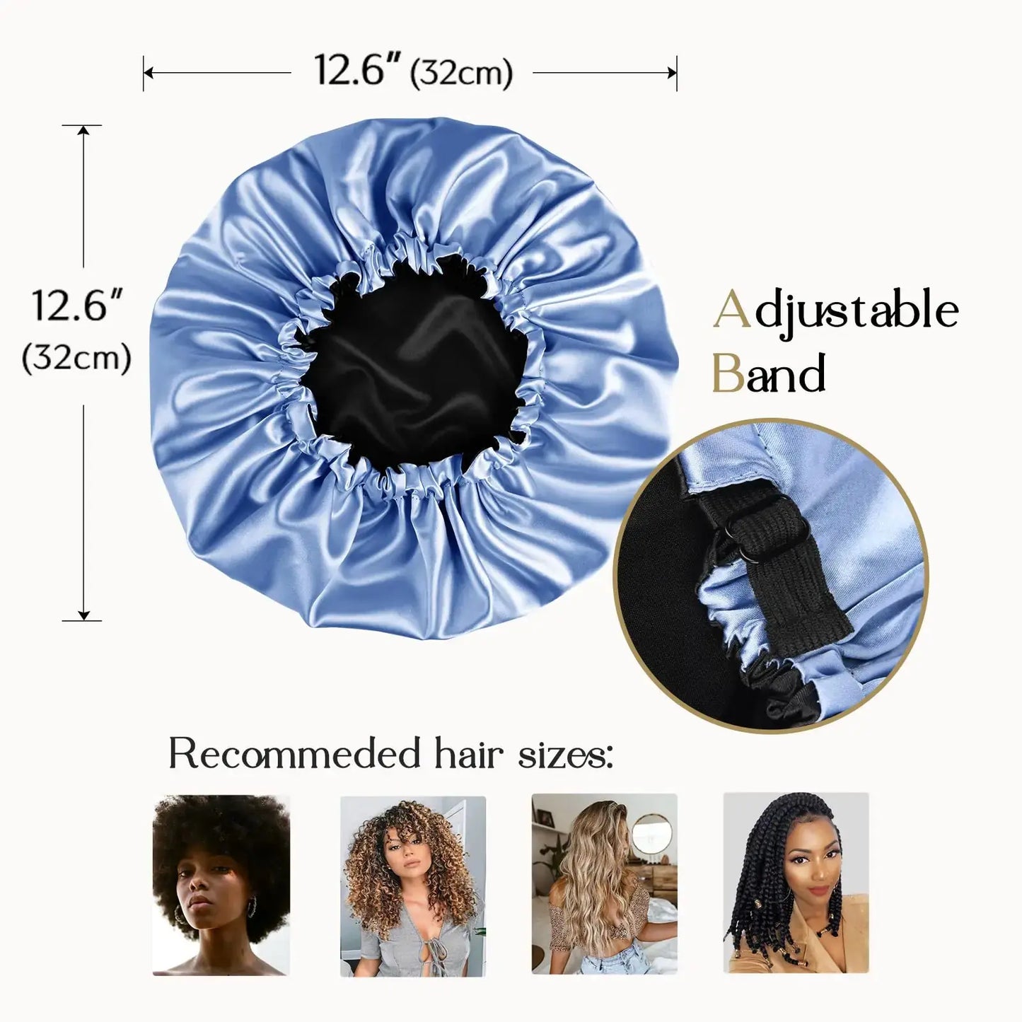 YANIBEST Satin Bonnet Silk Bonnet Adjustable Hair Bonnet for Sleeping Hair Bonnets for Women Curly Natural Hair One Size Brown