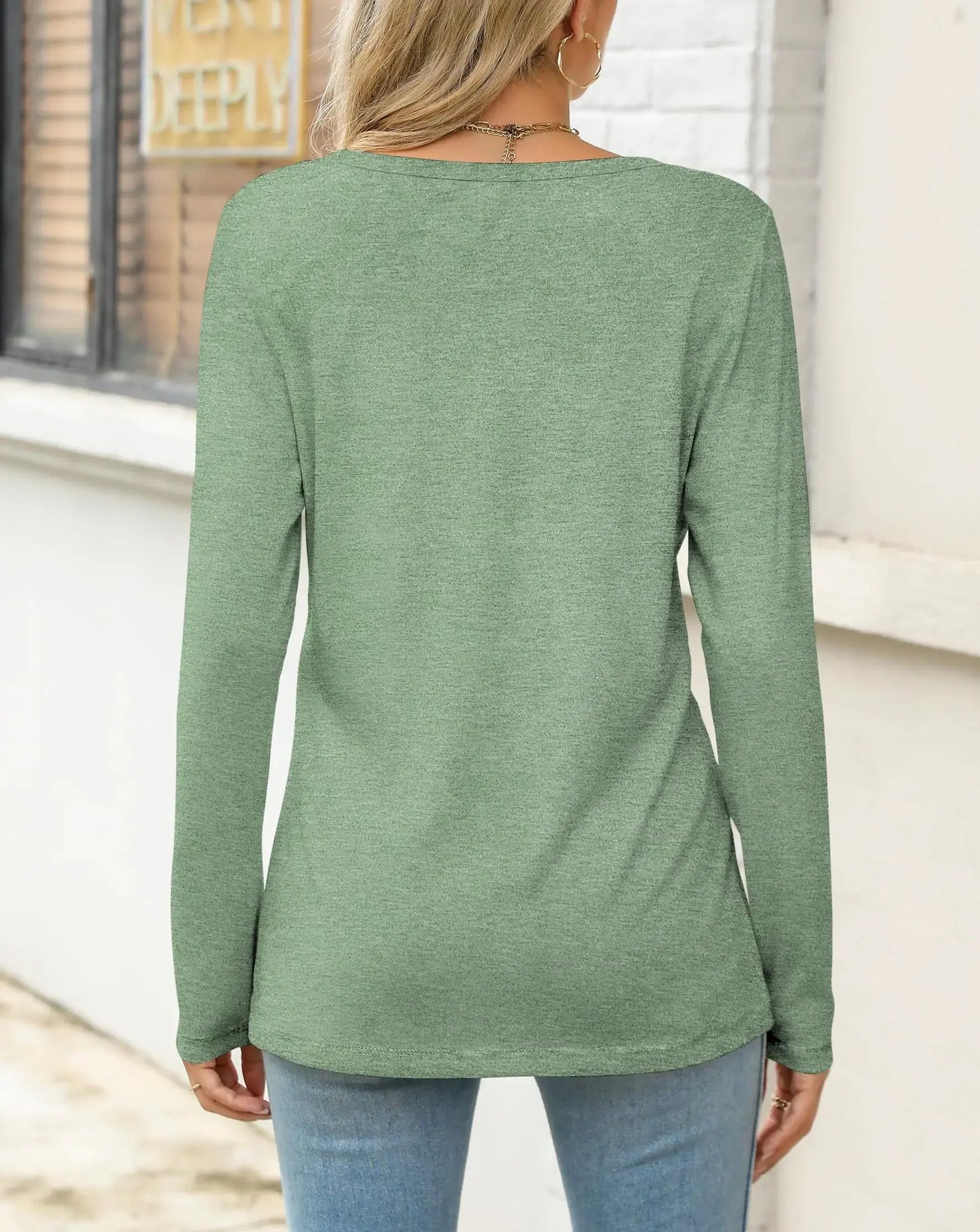 YZEGGO Women's Long Sleeve Shirts - Pleated Tunic Tops