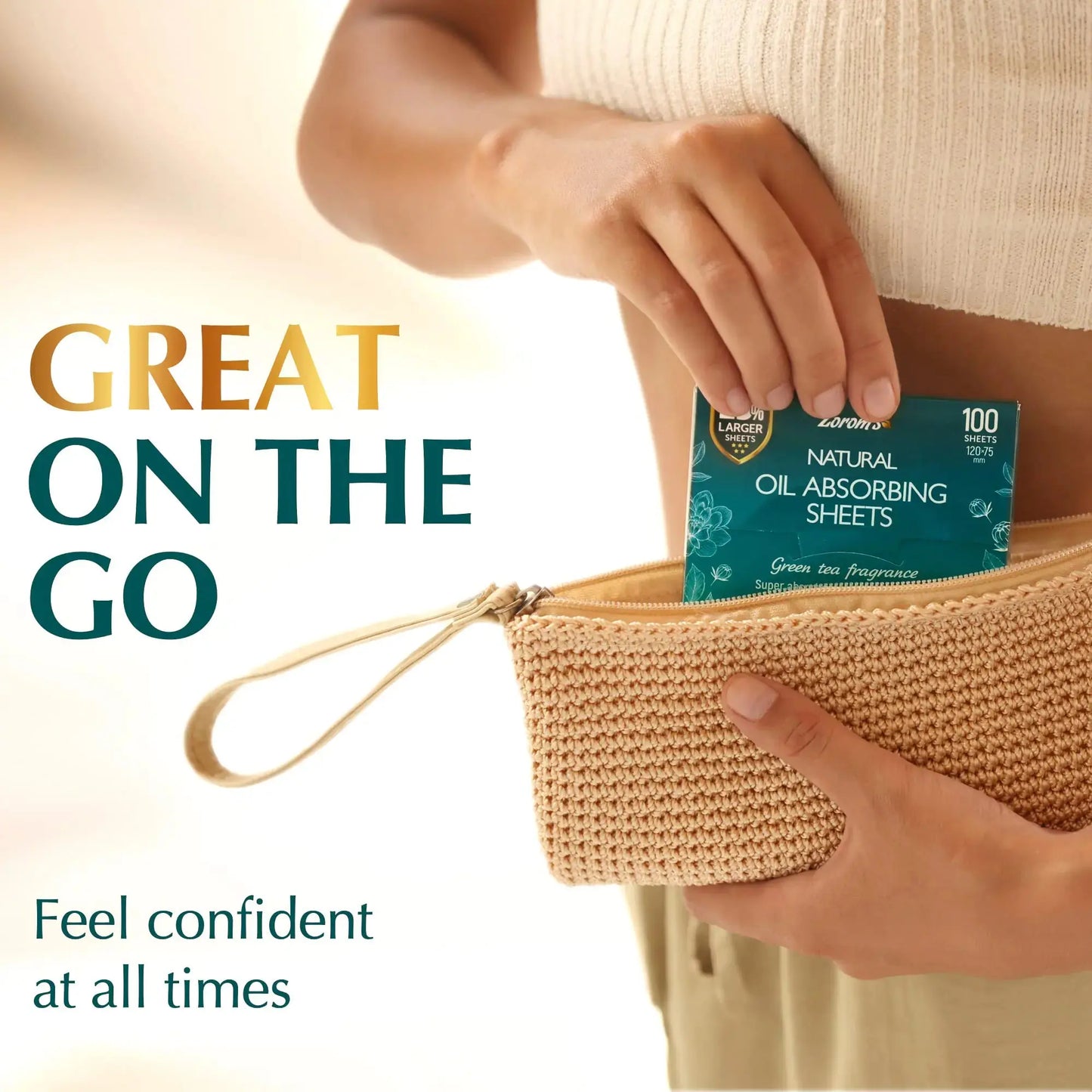 ZOROM'S Natural Green Tea Oil Blotting Sheets for Face | Natural Oil Absorbing Sheets